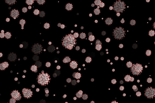 Particles on black background