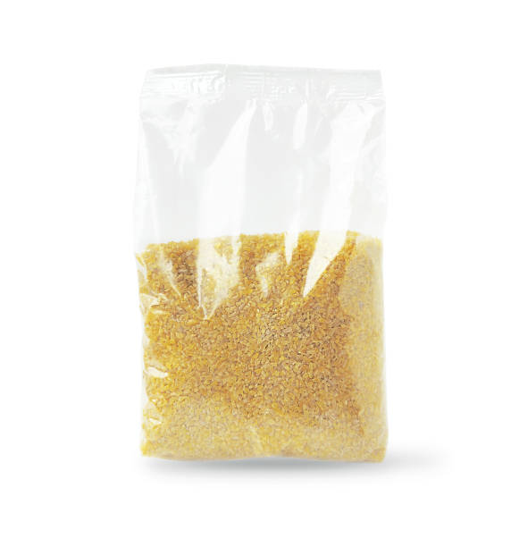istock Bulgur in a transparent package isolated on a white background 1469218886