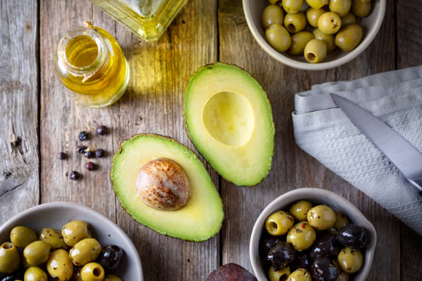 istock Avocado, olives and oil 1469221726