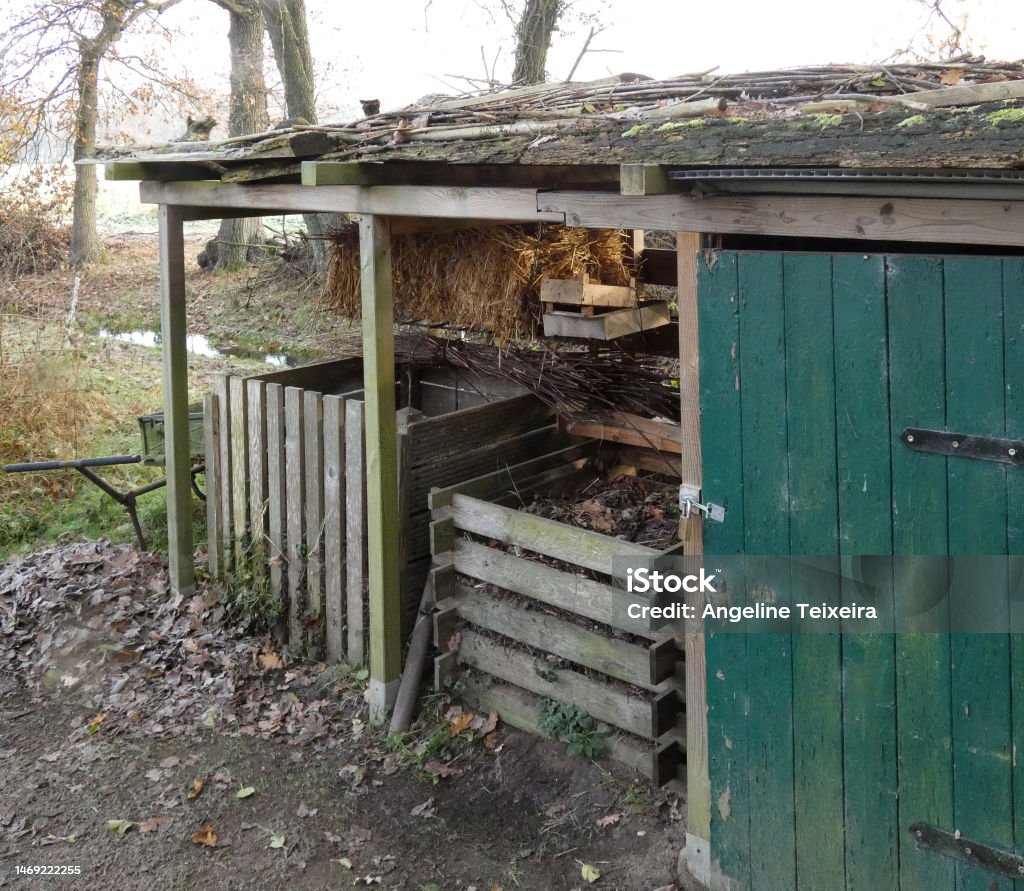 Composting Shed Compost Bins In An Open Shed Stock Photo - Download Image Now - Back ...