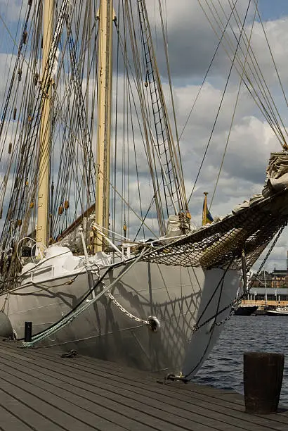 Ancient sailing ship in Stockholm habour