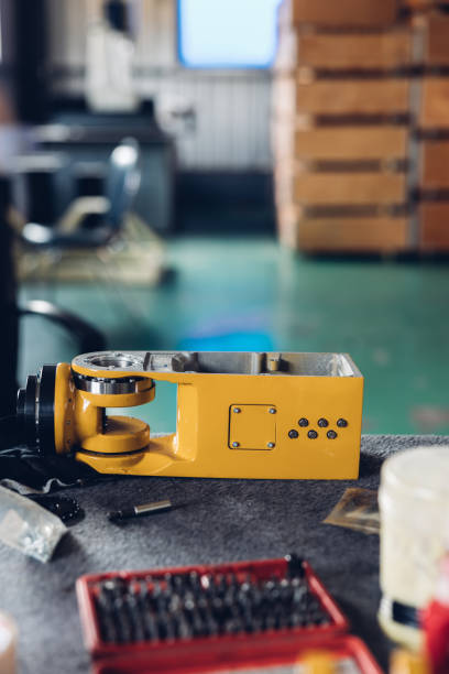 istock Spare Part New Generation Robotic Arm for assembly work on the production line. Spare Part Robot arm at the factory. Industrial automation technology. 1469230081