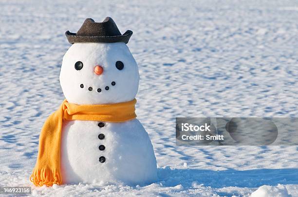 Snowman Stock Photo - Download Image Now - Snowman, Headscarf, Frost