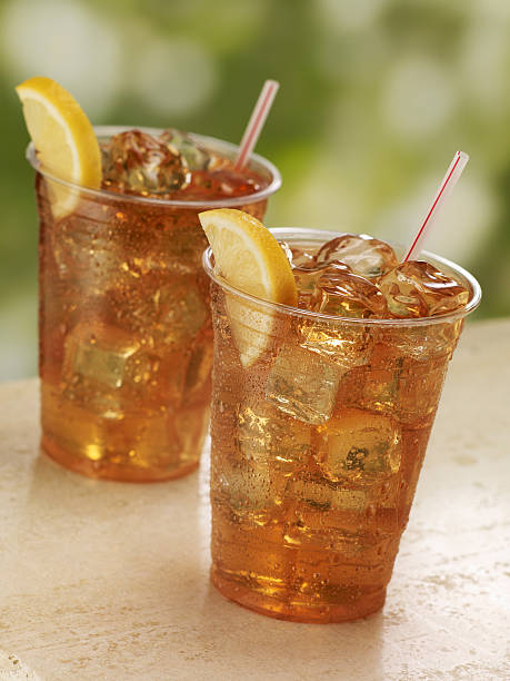 Two Cups of Iced Tea stock photo