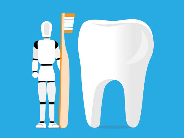 ilustrações de stock, clip art, desenhos animados e ícones de ai dental - human teeth defending dental equipment brushing