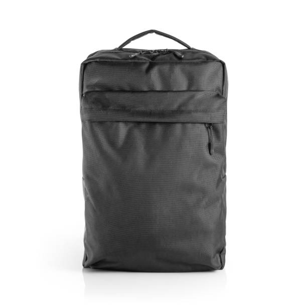 istock Front view of black casual backpack on white background. 1469236195