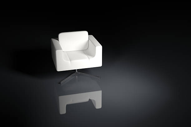 istock White armchair on a black background 146923638