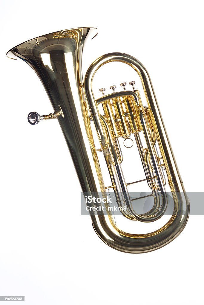 Tuba Euphonium isolé sur blanc - Photo de Tuba libre de droits