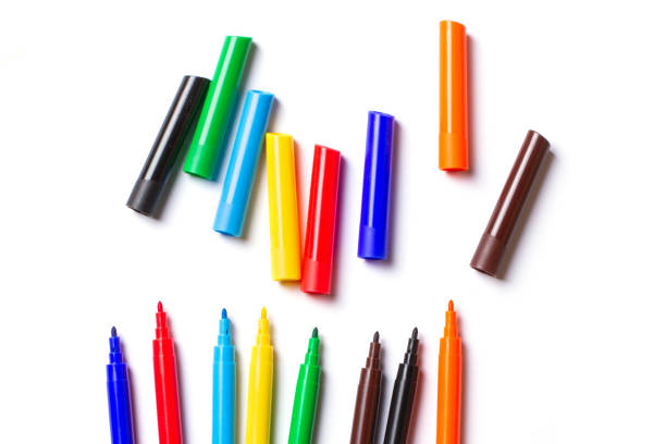 istock Markers of different colors lie. With open caps. On a white background. 1469238271