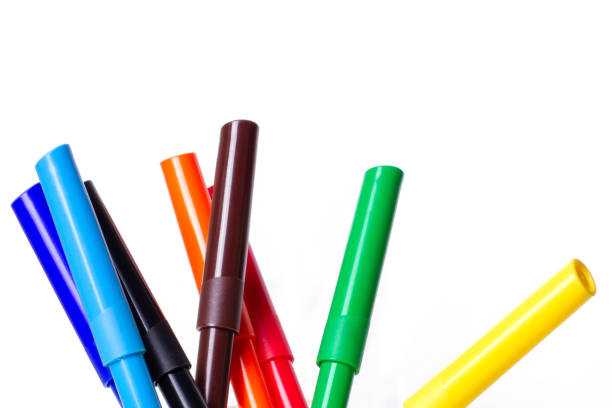 istock Markers of different colors on a white background. 1469240137