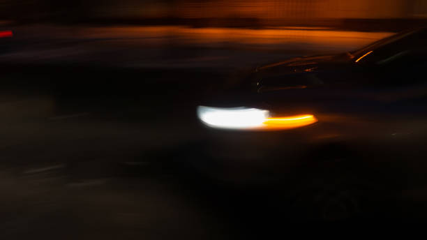 istock Car rides at night, blurred background. 1469241937