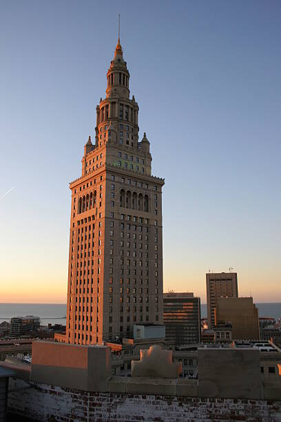 terminal tower image of the terminal tower in cleveland terminal tower stock pictures, royalty-free photos & images