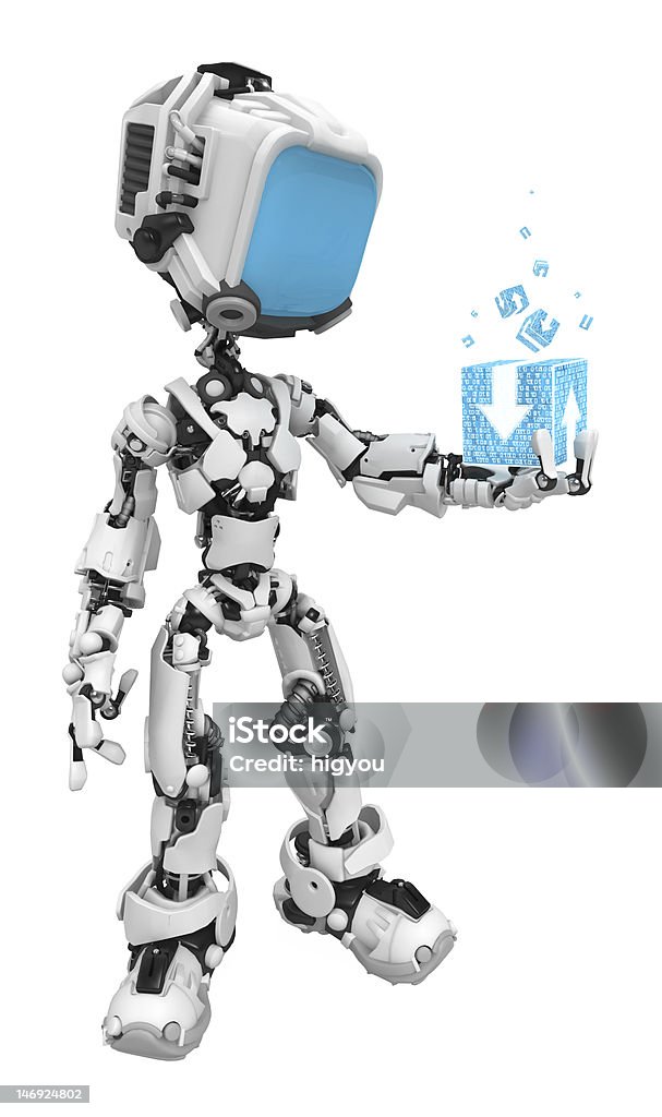 Schermata blu Robot, dati di - Foto stock royalty-free di Attrezzatura elettronica