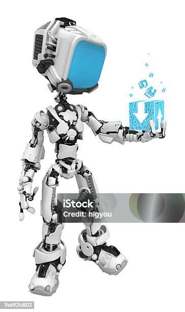 Schermata Blu Robot Dati Di - Fotografie stock e altre immagini di Attrezzatura elettronica - Attrezzatura elettronica, Blu, Clip art