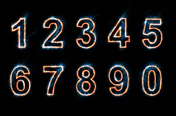 electric numbers stock photo