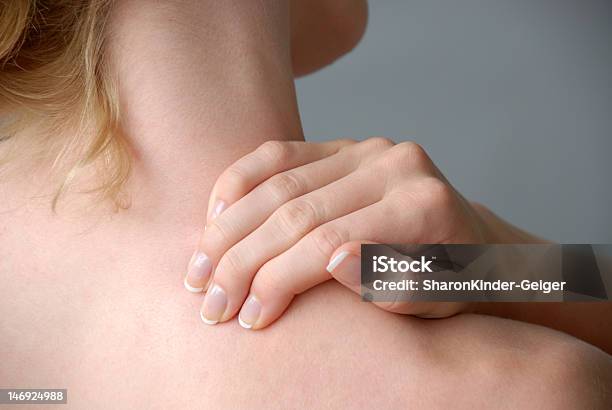 Neckache Stock Photo - Download Image Now - Females, Fingernail, Horizontal