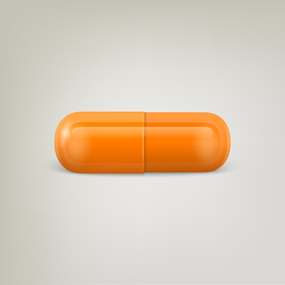 Uront Capsule Vector 3d Realistic Orange Pharmaceutical Medical Pill Capsule Tablet ...