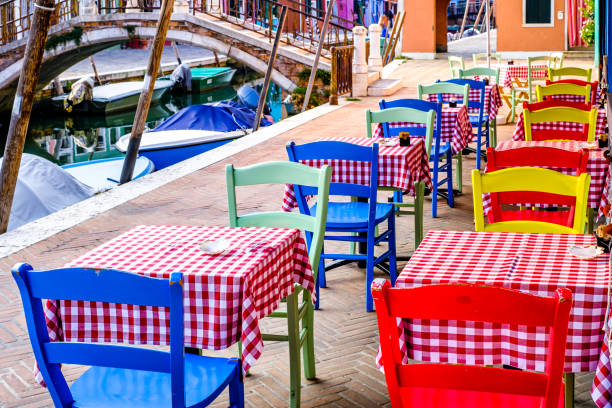 typical italian sidewalk cafe - restaurant