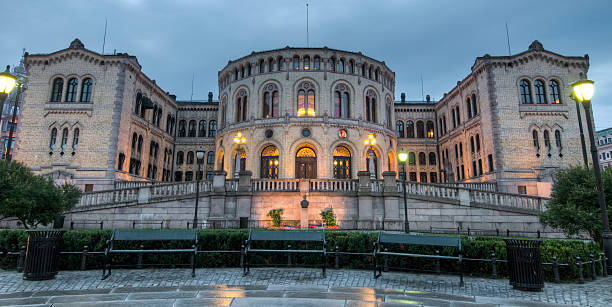 Parlamento da Noruega - fotografia de stock