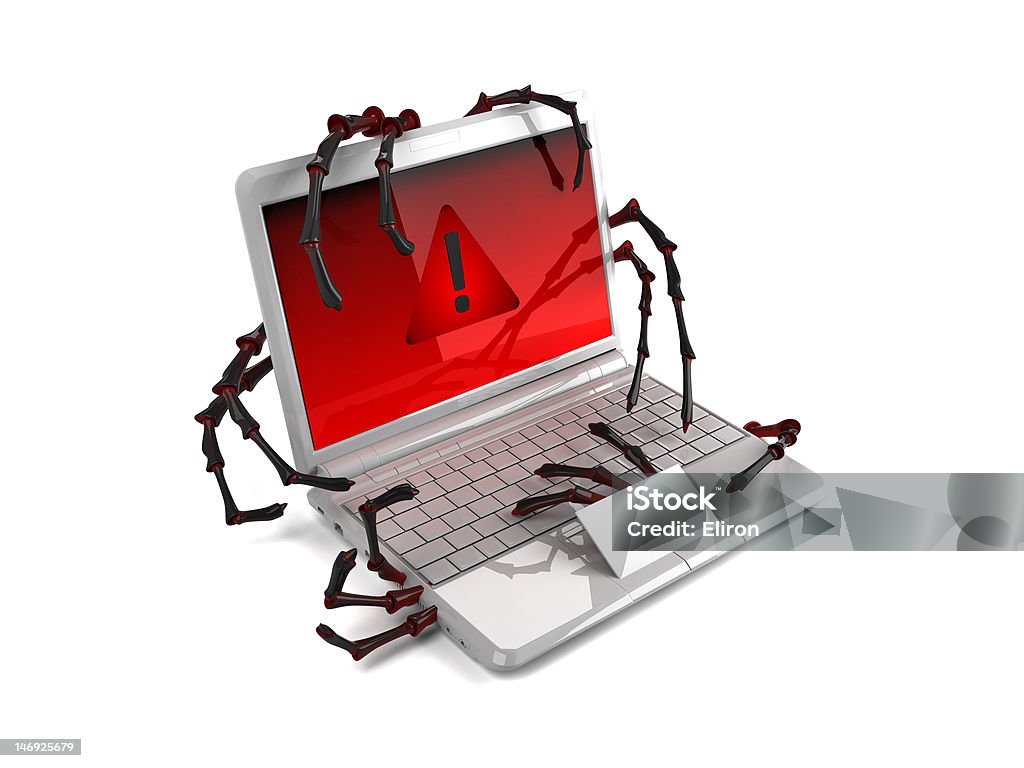 virus attacks illustration symbolizes the infected computer Aggression Stock Photo