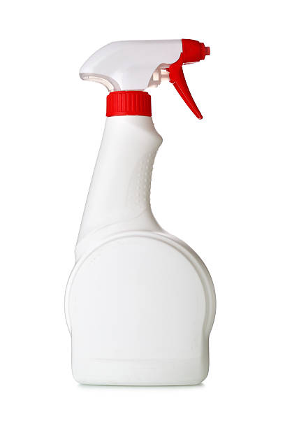 istock White and red spray bottle on white background 146925715