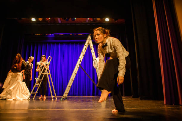 istock Small group of actors on stage during the performance 1469258151
