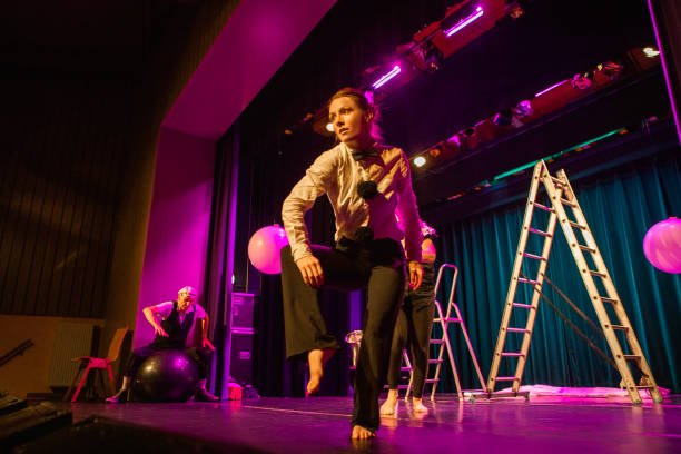 istock Small group of actors on stage during the performance 1469258203
