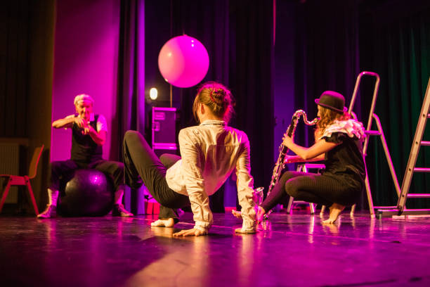 istock Small group of actors on stage during the performance 1469258229