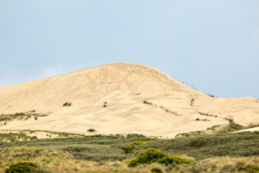 Wide panoramic dune landscape on the island of Amrum