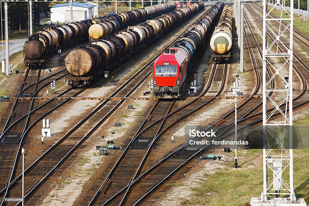 Tranportation di olio su ferrovia - Foto stock royalty-free di Attrezzatura