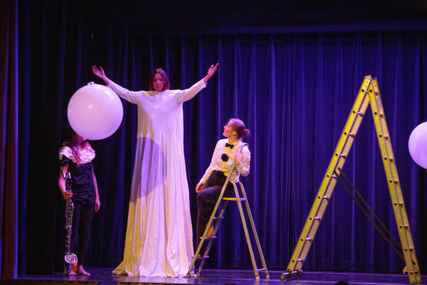 istock Small group of actors on stage during the performance 1469261812