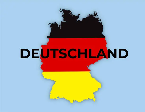 Vector illustration of Deutschland map, Germany map, vector illustration on blue background