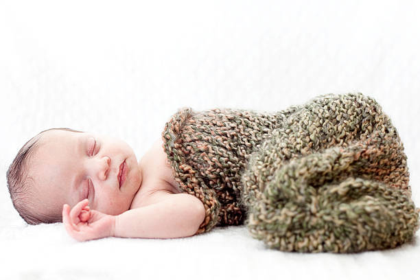 Sleeping Newborn Baby Girl stock photo