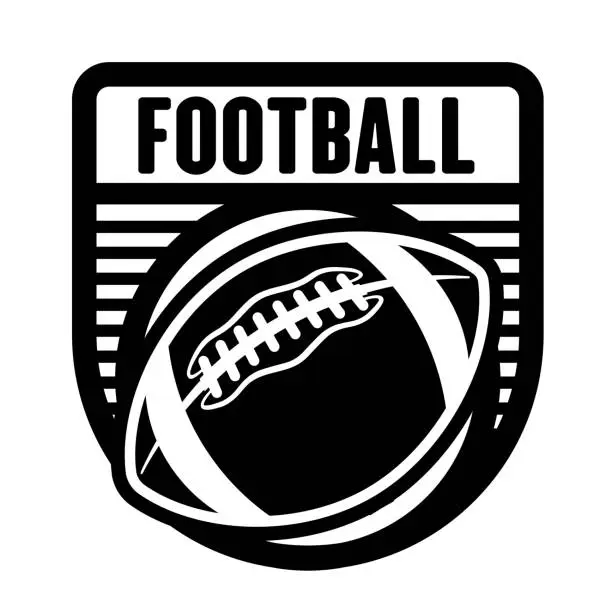 Vector illustration of American football sport logo template, vector art image illustration, rugby team logo template, t-shirt design, sticker, decal.