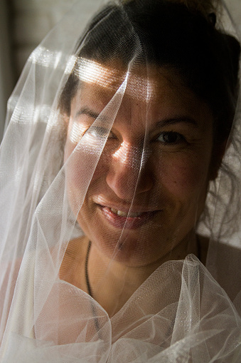 Portrait Photo Of Bride In White Tulle