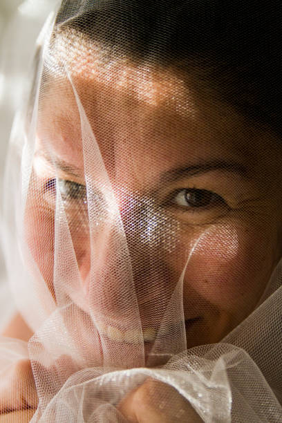 Portrait Photo Of Bride In White Tulle
