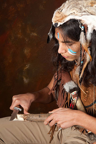 istock Indian cutting wood 146926648