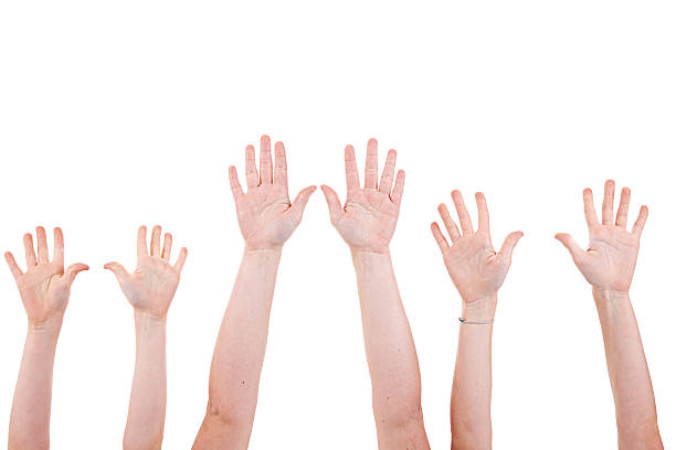 istock Many children hands high up 146926773