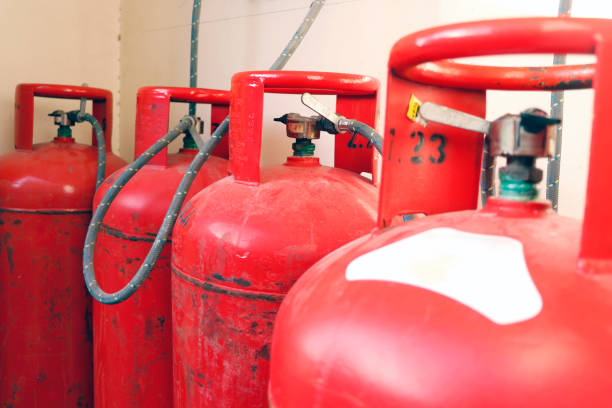 istock liquid petroleum gas (LPG) cylinders stored in a chamber 1469268210