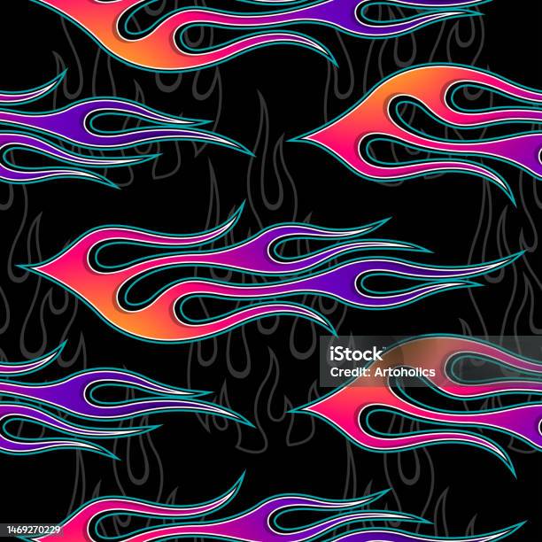 Fire Flames Seamless Pattern Vector Illustration Vector Fire Seamless ...