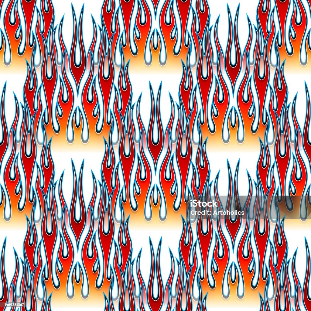 Chhamas Pattern Vetores de Chamas De Fogo Sem Costura Padrão Ilustração Vetorial Fundo ...