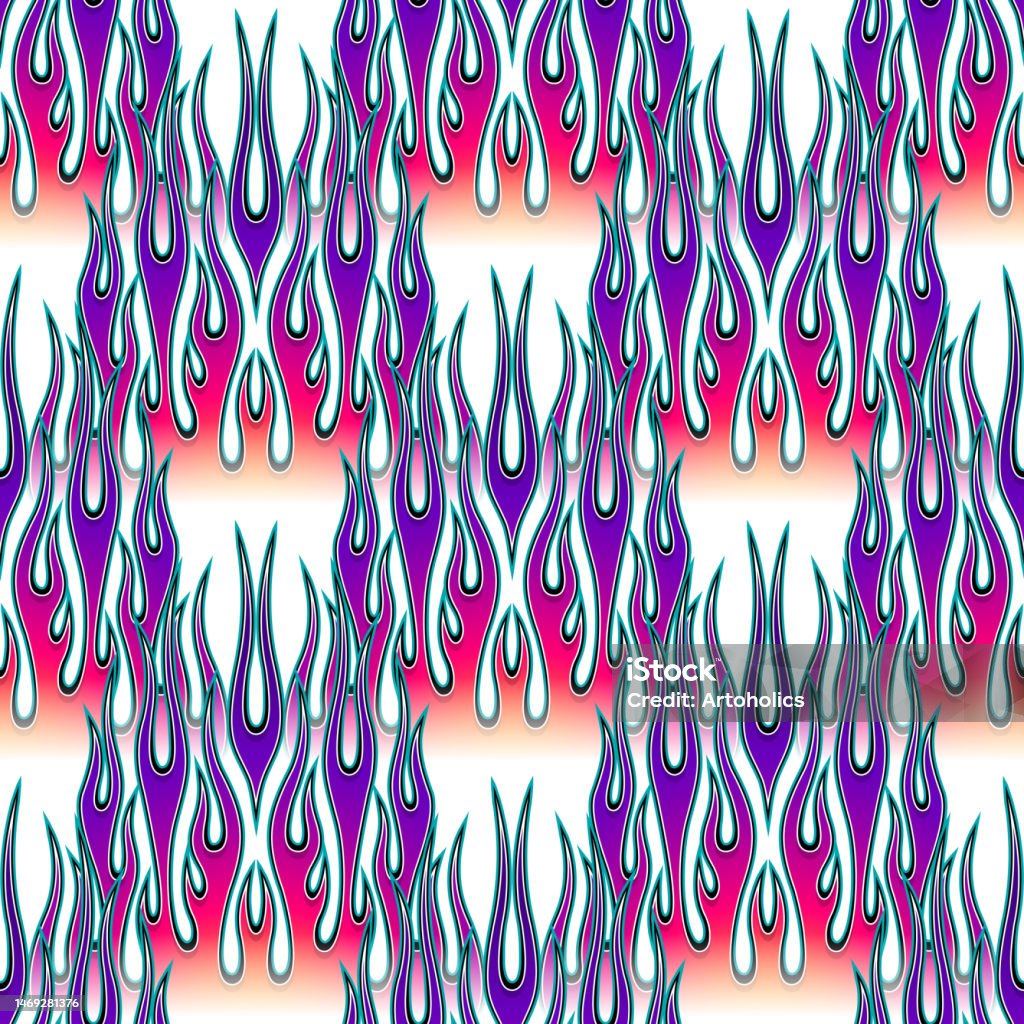 Seamless Pattern Vector Fire Flame Image Fire Flames Repeating Tile ...