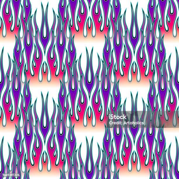 Seamless Pattern Vector Fire Flame Image Fire Flames Repeating Tile ...