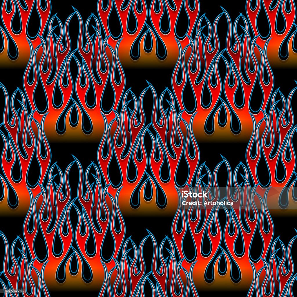 Seamless Pattern Vector Fire Flame Image Fire Flames Repeating Tile ...