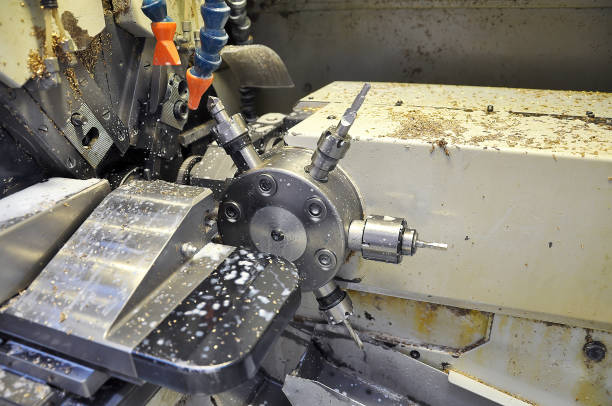 istock Detail of tools on lathe for CNC machining 1469282330