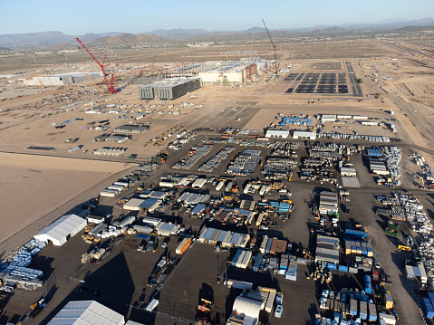 Taiwan Semiconductor Manufacturing plant under construction, in the desert of northern Phoenix , Arizona.