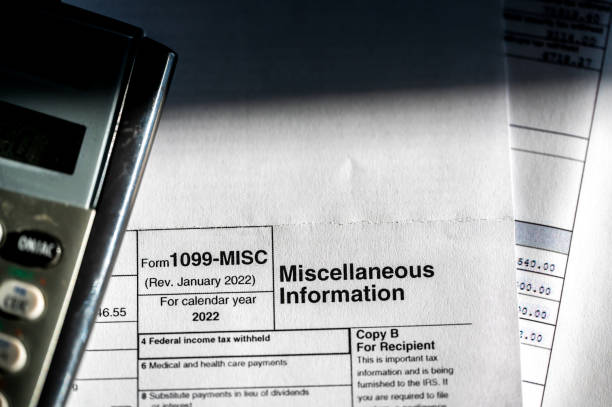 istock IRS 1099Tax Form for documenting miscellaneous information and income. 1469290535