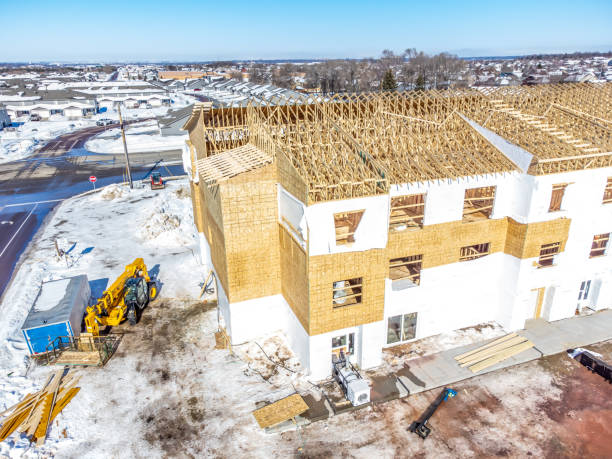 istock Aerial drone view of a multifamily apartment complex under construction. 1469294051