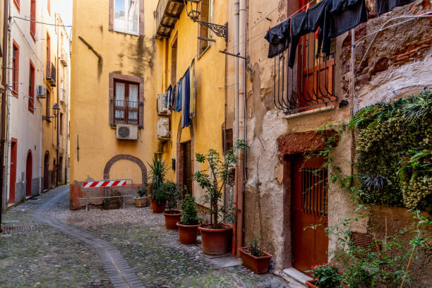 istock Picturesque corner in old town Bosa 1469299091