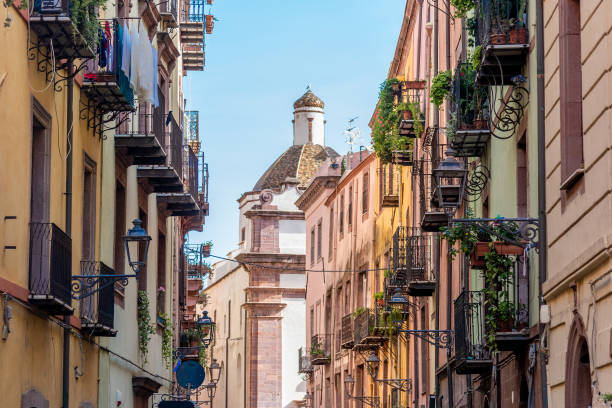 istock Old town Bosa with the cathedral on the background 1469299774